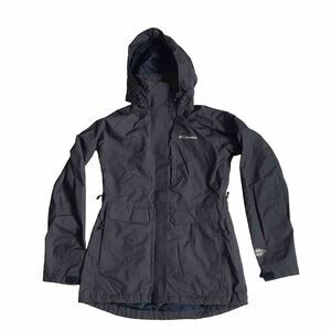 Columbia Women's Omni Tech Miles Waterproof Breathable Rain Hood Jacket XS Blue
